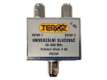 Univerzálny anténny slučovač TV s 2 vstupy F TEROZ č.201