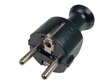 Čierna sieťová vidlica 230V 16A plastová priamá