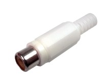 Konektor CINCH RCA plastový biely samica