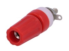 Panelová zásuvka banánek 15A - červená CL1506