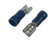 Krimpovací Faston konektor 4.8mm s modrou izoláciou - zásuvka