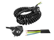 Krútená napájacia flexošňura 3x1,5 mm, 5 m, čierna