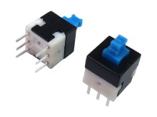 Mikrospínač s aretáciou DPDT 8x8mm