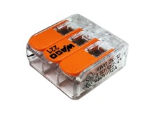 WAGO Krabicová svorka 221-413, 3 x 4 mm² s páčkami