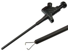 Bezpečnostný merací hrot na banánek prům. 4mm, do 1kV, 2 pérá, čierny