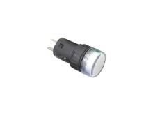 Biela LED kontrolka 12V AC / 12V DC s montážnym otvorom 16mm