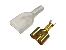 Faston kulatý konektor 4.0mm FZD - dvojitá dutinka s krytom