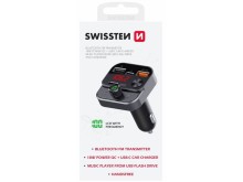 Bluetooth USB FM Transmitter SWISSTEN s USB-C 12W a USB-A 18W