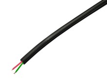 Telefónny plochý kábel AWG28, 2 žily, čierny (metráž)