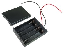 Puzdro na batérie 4x AAA s vypínačom a vývodom vodiča