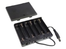 Puzdro na batérie 6x AA s vypínačom a konektorom 5.5 x 2.1mm