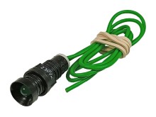 Zelená LED kontrolka 230V AC s montážním otvorem 11mm