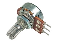 Potenciometer mono otočný 220kΩ s drážkovanou hřídelí 6 x 9mm