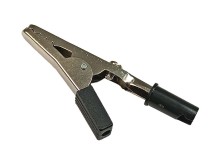 Miniatúrna čiastočne izolovaná krokosvorka čierna 4mm