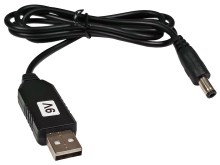 USB Typ A Kábel s STEP-UP Meničom 9V a Napájacím Konektorom 5.5/2.1mm