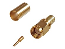 Konektor SMA pre kábel H155 - krimpovací samec reverzný pozlátený
