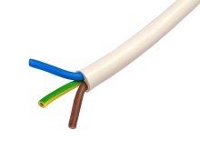 Sieťový kábel H05VV-F 3 x 0,75 mm² s PVC izoláciou - biely, metráž