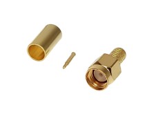 Krimpovací SMA konektor pre kábel RG58 - samec - pozlátený