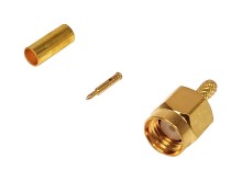 Pozlátený SMA Konektor pre Kábel RG174 - Samica - Krimpovacie