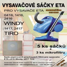 Sáčky do vysávača ETA Tiro a Windy s filtrami 5+1+1 (ETA 1416 68001)