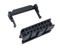 Pozlátená prorezávacia zásuvka 16 pin pre plochý kábel s mechanickým uzáverom