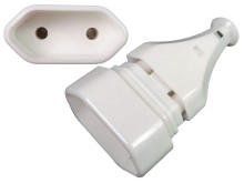 Sieťová zásuvka 2pólová plochá 250VAC/2,5A biela GN-11