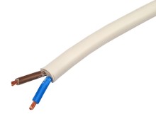 Sieťový kábel 2 x 1,5 mm² H05VV-F, PVC izolácia, biely, metráž