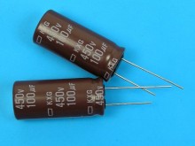 100uF/450V Elektrolytický Kondenzátor Nippon KXG - 105°C