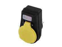 Zásuvka s vypínačem IP44 čierna