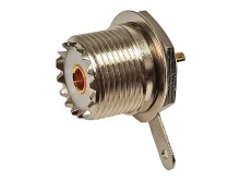 UHF panelový konektor s maticou - samica, pájecí