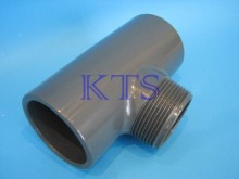 PVC T-kus lepenia s vonkajším závitom 50 x 1 1/2"