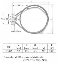 Kruhové topné teleso 2000W MORA pre sporáky
