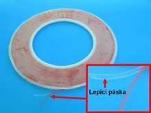 Obojstranná samolepiaca páska pre displeje, šírka 15 mm, sila 0,2 mm, návin 25 m