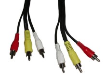 RCA Kábel 3x Zásuvka - 2m, Niklovaný Povrch