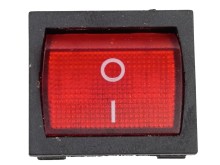 Kolískový vypínač s neónkou 19,5 x 22 mm, 6A/250V, 10A/125V